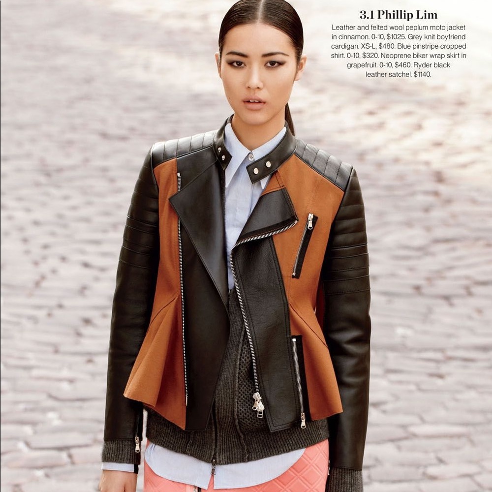3.1 Phillip Lim Motorcycle Peplum Leather Jacket